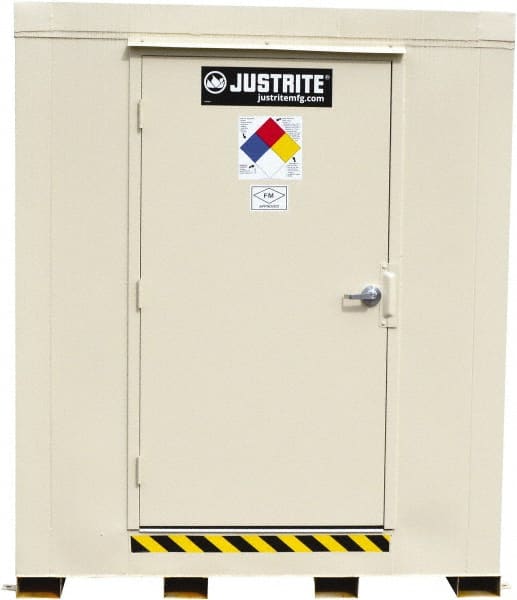 Justrite - 9 Drum, 155 Gal Sump Capacity, Locker - 7.91' Long x 7-1/2' Wide x 8.08' High, Galvanized Steel - Exact Tooling