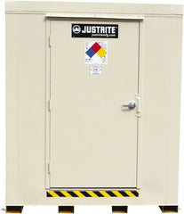 Justrite - 9 Drum, 155 Gal Sump Capacity, Locker - 7.91' Long x 7-1/2' Wide x 8.08' High, Galvanized Steel - Exact Tooling