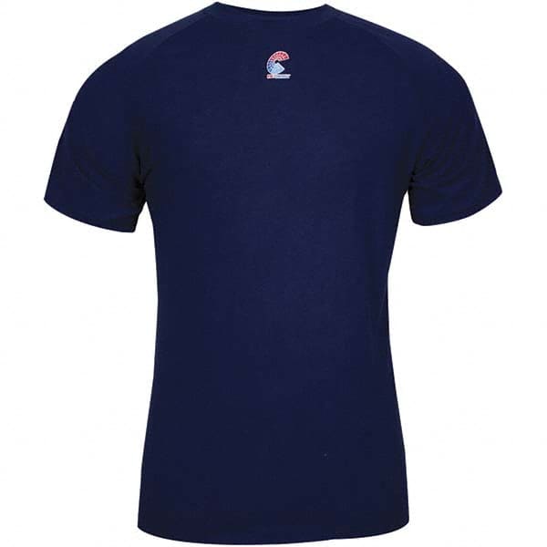 National Safety Apparel - Size 2XL Navy Blue Flame Resistant/Retardant Short Sleeve Base Layer Shirt - Exact Tooling