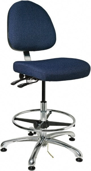 Bevco - 19 to 26-1/2" High Adjustable Height Swivel Stool - 27" Wide x 27" Deep, 100% Olefin Seat, Navy - Exact Tooling