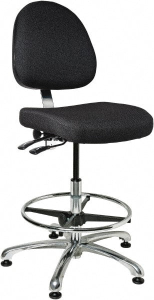 Bevco - 19 to 26-1/2" High Adjustable Height Swivel Stool - 27" Wide x 27" Deep, 100% Olefin Seat, Ebony - Exact Tooling