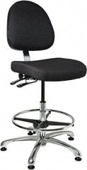Bevco - 19 to 26-1/2" High Adjustable Height Swivel Stool - 27" Wide x 27" Deep, 100% Olefin Seat, Ebony - Exact Tooling