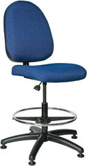 Bevco - 20 to 27-1/2" High Adjustable Height Swivel Stool - 27" Wide x 27" Deep, 100% Olefin Seat, Royal Blue - Exact Tooling