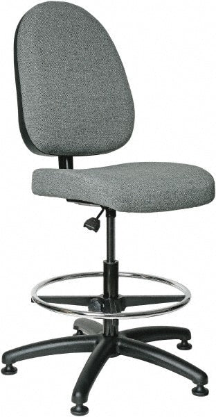 Bevco - 20 to 27-1/2" High Adjustable Height Swivel Stool - 27" Wide x 27" Deep, 100% Olefin Seat, Gray - Exact Tooling
