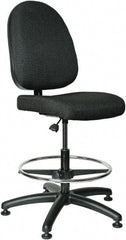 Bevco - 20 to 27-1/2" High Adjustable Height Swivel Stool - 27" Wide x 27" Deep, 100% Olefin Seat, Black - Exact Tooling