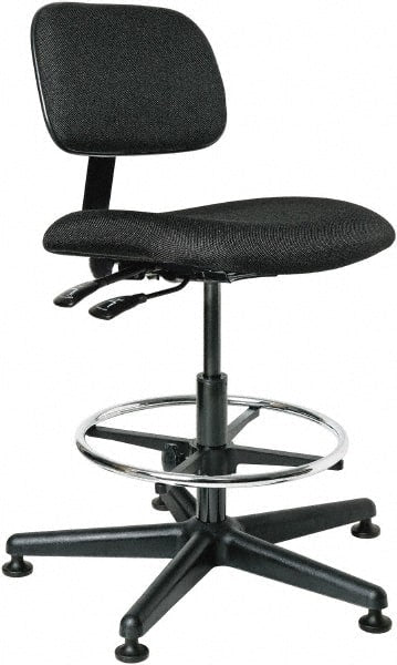 Bevco - 19-1/2 to 27" High Adjustable Height Swivel Stool - 27" Wide x 27" Deep, 100% Olefin Seat, Black - Exact Tooling