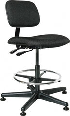 Bevco - 19-1/2 to 27" High Adjustable Height Swivel Stool - 27" Wide x 27" Deep, 100% Olefin Seat, Black - Exact Tooling