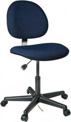 Bevco - 17 to 22" High Adjustable Height Swivel Stool - 25" Wide x 25" Deep, Conductive Cloth Seat, Navy - Exact Tooling