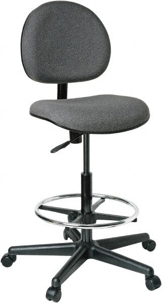 Bevco - 21 to 31" High Adjustable Height Swivel Stool - 27" Wide x 27" Deep, 100% Olefin Seat, Gray - Exact Tooling