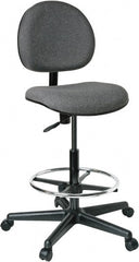 Bevco - 21 to 31" High Adjustable Height Swivel Stool - 27" Wide x 27" Deep, 100% Olefin Seat, Gray - Exact Tooling