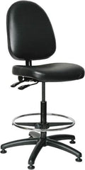 Bevco - 24 to 34" High Adjustable Height Swivel Stool - 27" Wide x 27" Deep, Vinyl Seat, Black - Exact Tooling