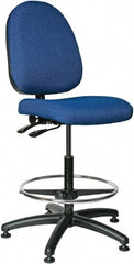 Bevco - 24 to 34" High Adjustable Height Swivel Stool - 27" Wide x 27" Deep, 100% Olefin Seat, Royal Blue - Exact Tooling