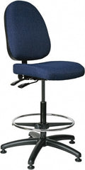 Bevco - 24 to 34" High Adjustable Height Swivel Stool - 27" Wide x 27" Deep, 100% Olefin Seat, Navy - Exact Tooling