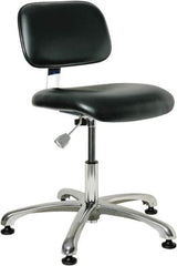 Bevco - 17 to 22" High Adjustable Height Swivel Stool - 25" Wide x 25" Deep, Vinyl Seat, Black - Exact Tooling