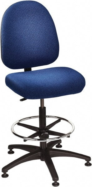 Bevco - 24 to 34" High Adjustable Height Swivel Stool - 27" Wide x 27" Deep, 100% Olefin Seat, Royal Blue - Exact Tooling