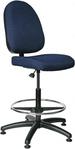 Bevco - 24 to 34" High Adjustable Height Swivel Stool - 27" Wide x 27" Deep, 100% Olefin Seat, Navy - Exact Tooling