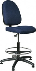 Bevco - 24 to 34" High Adjustable Height Swivel Stool - 27" Wide x 27" Deep, 100% Olefin Seat, Navy - Exact Tooling