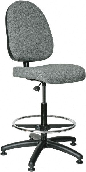 Bevco - 24 to 34" High Adjustable Height Swivel Stool - 27" Wide x 27" Deep, 100% Olefin Seat, Gray - Exact Tooling