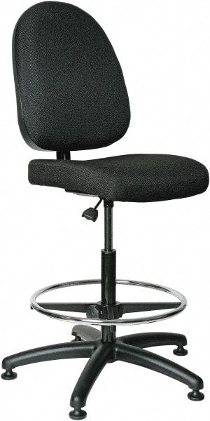 Bevco - 24 to 34" High Adjustable Height Swivel Stool - 27" Wide x 27" Deep, 100% Olefin Seat, Black - Exact Tooling