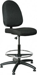 Bevco - 24 to 34" High Adjustable Height Swivel Stool - 27" Wide x 27" Deep, 100% Olefin Seat, Black - Exact Tooling