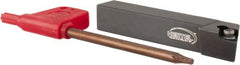 Hertel - SDUC, Left Hand Cut, 1/2" Shank Height x 1/2" Shank Width, Positive Rake Indexable Turning Toolholder - 3-1/2" OAL, DCMT32.52 Insert Compatibility, Series Screw-Type - Exact Tooling
