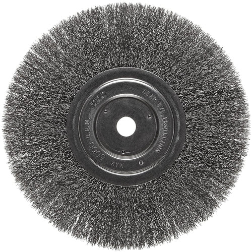Vortec Pro 8″ Narrow Face Crimped Wire Wheel, .014″ Steel Fill, 5/8″ Arbor Hole, Retail Pack - Exact Tooling