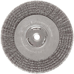‎Vortec Pro 4″ Narrow Face Crimped Wire Wheel, .014″ Steel Fill, 5/8″-11 UNC Nut, Retail Pack - Exact Tooling