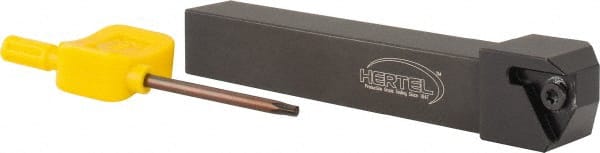 Hertel - External Thread, Left Hand Cut, 3/4" Shank Width x 1/2" Shank Height Indexable Threading Toolholder - 0.1772" OAL, TN..32NV, TP..32NV Insert Compatibility, STVO Toolholder, Series STVO - Exact Tooling