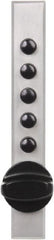 Kaba Access - 5/8 to 7/8" Door Thickness, Satin Chrome Pushbutton Knob Lockset - 1 Code, Zamak3, Nonkey Override Cylinder - Exact Tooling