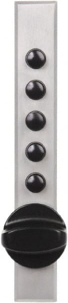 Kaba Access - 14 to 20 Gauge" Door Thickness, Satin Chrome Pushbutton Knob Lockset - 1 Code, Zamak3, Nonkey Override Cylinder - Exact Tooling