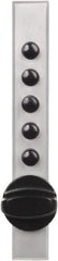 Kaba Access - 14 to 20 Gauge" Door Thickness, Satin Chrome Pushbutton Knob Lockset - 1 Code, Zamak3, Nonkey Override Cylinder - Exact Tooling