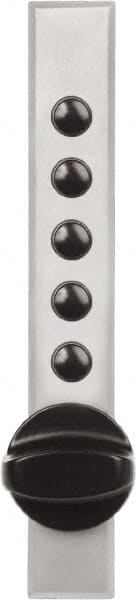 Kaba Access - 5/8 to 7/8" Door Thickness, Satin Chrome Pushbutton Knob Lockset - 2-3/4" Back Set, 1 Code, Zamak3, Nonkey Override Cylinder - Exact Tooling