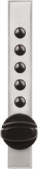 Kaba Access - 5/8 to 7/8" Door Thickness, Satin Chrome Pushbutton Knob Lockset - 2-3/4" Back Set, 1 Code, Zamak3, Nonkey Override Cylinder - Exact Tooling