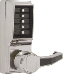 Kaba Access - Combination Entry Lever Lockset - 2-3/4" Back Set, No Cylinder, Zamak3, Satin Chrome Finish - Exact Tooling