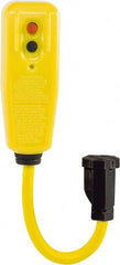 Tower - 1 Outlet, 125 Volt, 15 Amp, Yellow, GFCI 9 Inch Pigtail - 5-15P, 5-15R NEMA Configuration, 9 Inch Long, cUL Listed, OSHA, UL File E174279 - Exact Tooling