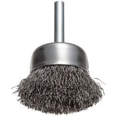 Vortec Pro 2″ Crimped Wire Cup Brush, .0118″ Steel Fill, 1/4″ Stem, Retail Pack - Exact Tooling