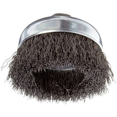 ‎Vortec Pro 3″ Crimped Wire Cup Brush, .014″ Steel Fill, 5/8″-11 UNC Nut, Retail Pack - Exact Tooling