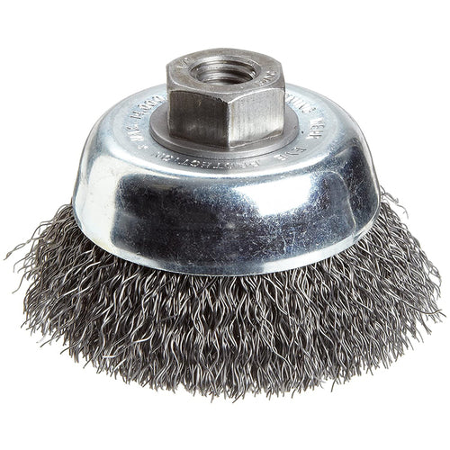 ‎Vortec Pro 3″ Crimped Wire Cup Brush, .014″ Steel Fill, 1/2″-13 Arbor Hole, Retail Pack - Exact Tooling