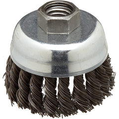 ‎Vortec Pro 2-3/4″ Knot Wire Cup Brush, .020″ Steel Fill, 5/8″-11 UNC Nut, Retail Pack - Exact Tooling