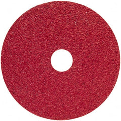 Norton - 80 Grit, 5" Disc Diam, 7/8" Center Hole, Type 29 Ceramic Alumina Flap Disc - 12,000 Max RPM, Fiberglass Backing, Arbor Attaching System, Coated - Exact Tooling