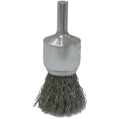 Vortec Pro 3/4″ Crimped Wire End Brush, .014″ Steel Fill, 1/4″ Stem, Retail Pack - Exact Tooling