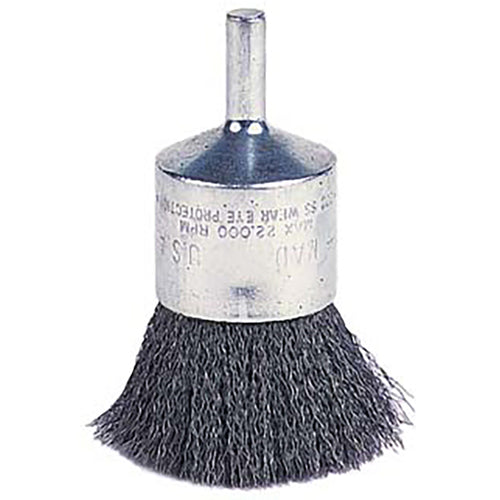 Vortec Pro 1″ Crimped Wire End Brush, .0104″ Wire, 1/4″ Stem, Retail Pack - Exact Tooling