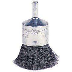 Vortec Pro 1″ Crimped Wire End Brush, .014″ Steel Fill, 1/4″ Stem, Retail Pack - Exact Tooling