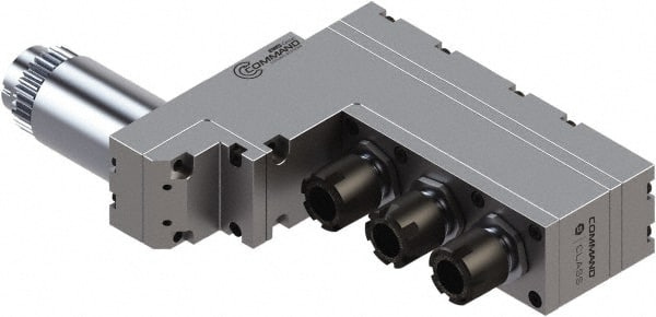 Command Tooling - 0.007" to 13/32" Capacity, 145mm Projection, Swiss Star, ER16 Collet Chuck - 208mm OAL, 34mm Shank Diam - Exact Tooling