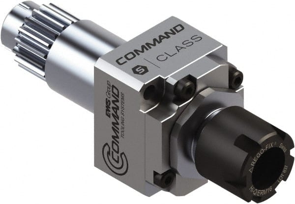 Command Tooling - 0.007" to 13/32" Capacity, 52mm Projection, Swiss Star, ER16 Collet Chuck - 98mm OAL, 22mm Shank Diam - Exact Tooling