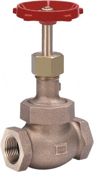 Milwaukee Valve - 3/4" Pipe, Threaded (NPT) Ends, Bronze Integral Globe Valve - Bronze Disc, Union Bonnet, 600 psi WOG, 300 psi WSP, Class 300 - Exact Tooling