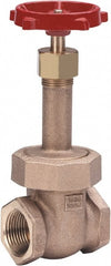 Milwaukee Valve - 3/8" Pipe, Class 150, Threaded (NPT) Bronze Solid Wedge Gate Valve - 300 WOG, 150 WSP, Union Bonnet, For Use with Water, Oil & Gas - Exact Tooling