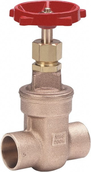 Milwaukee Valve - 1/2" Pipe, Class 125, Threaded (NPT) Bronze Solid Wedge Stem Gate Valve - 200 WOG, 125 WSP, Threaded Bonnet, For Use with Water, Oil & Gas - Exact Tooling