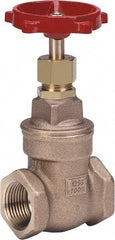 Milwaukee Valve - 1-1/4" Pipe, Class 125, Threaded (NPT) Bronze Solid Wedge Stem Gate Valve - 200 WOG, 125 WSP, Threaded Bonnet, For Use with Water, Oil & Gas - Exact Tooling