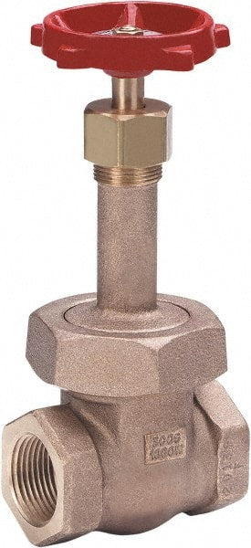 Milwaukee Valve - 2-1/2" Pipe, Class 300, Threaded (NPT) Bronze Solid Wedge Gate Valve - 1,000 WOG, 300 WSP, Union Bonnet, For Use with Water, Oil & Gas - Exact Tooling
